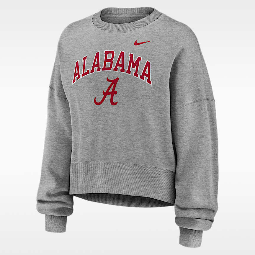 Alabama Legacy Women's Nike College Cropped Oversized 1/4-Zip Crew